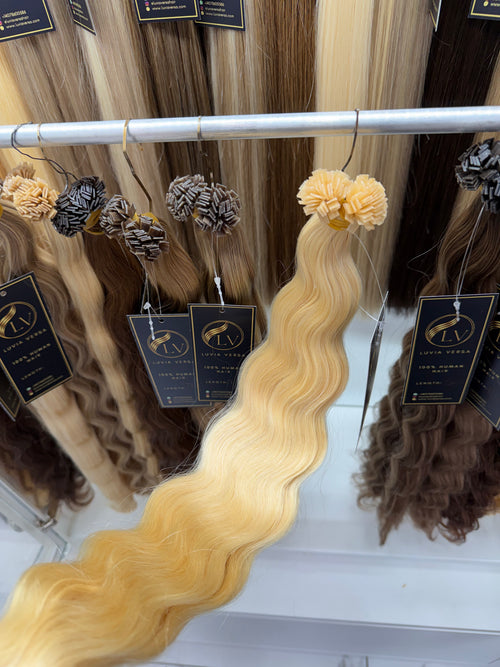 Beach Blonde #613 body wave k-tip hair extensions — Luvia Versa