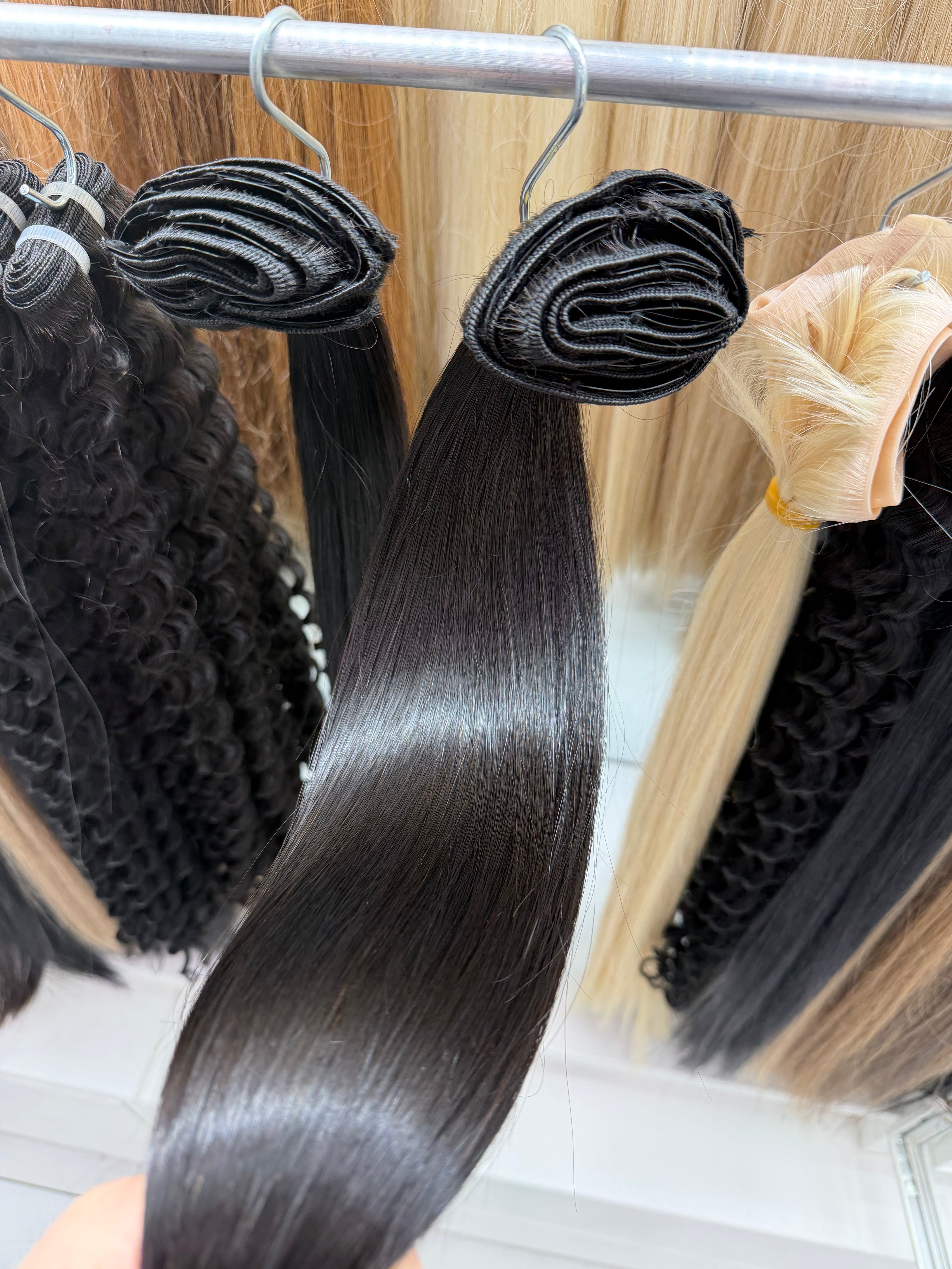 Natural Black #1B, Clip-In Straight Hair 🔹