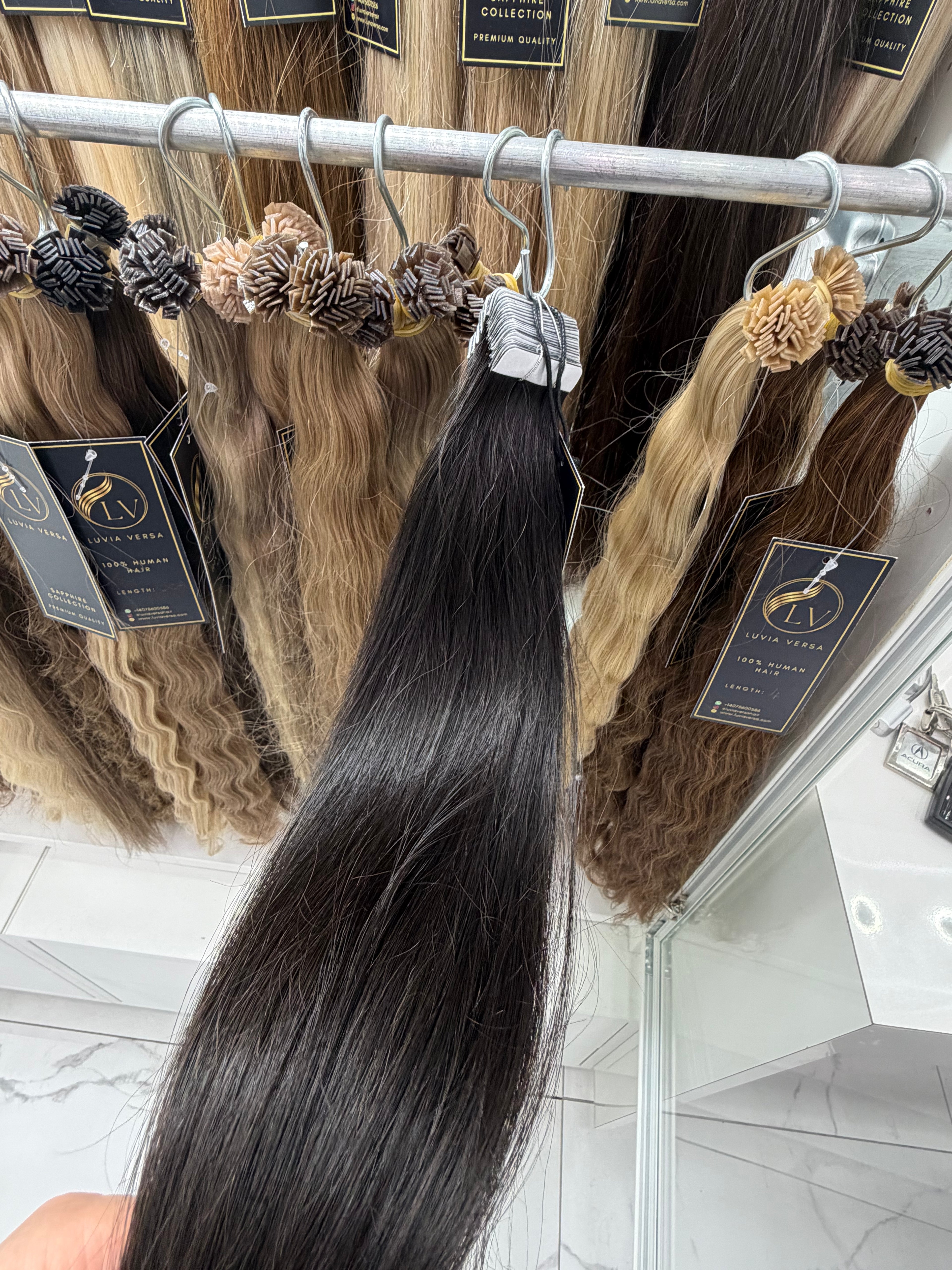 Natural Black #1B, Tape-In Straight Hair 💎