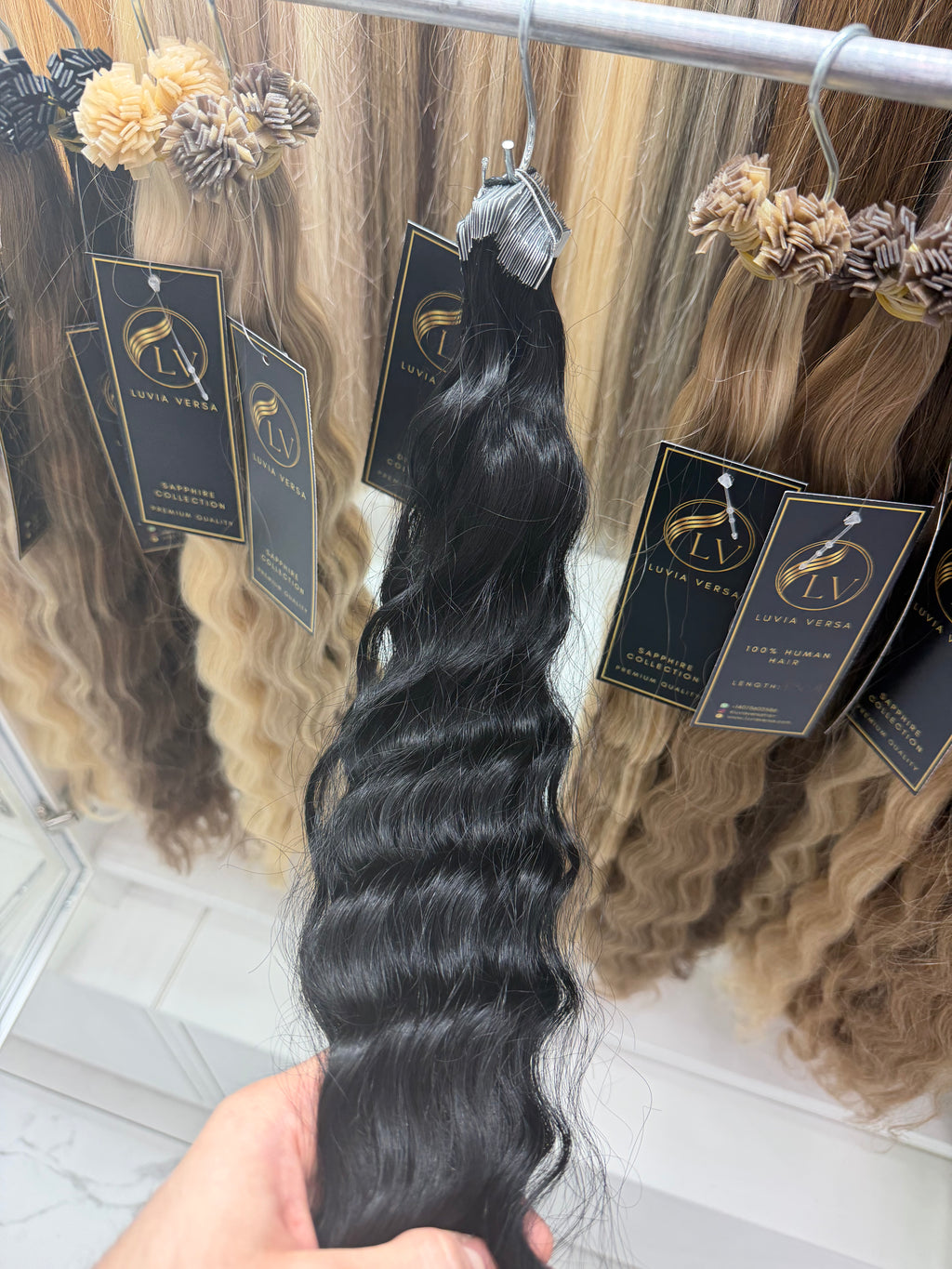 Jet Black #1, Tape-In Wavy Hair 💎