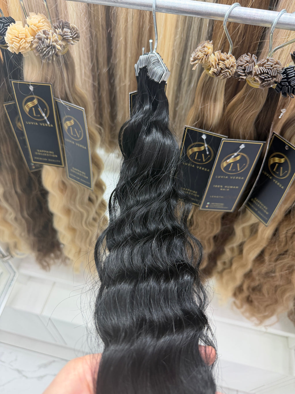 Jet Black #1, Tape-In Wavy Hair 💎