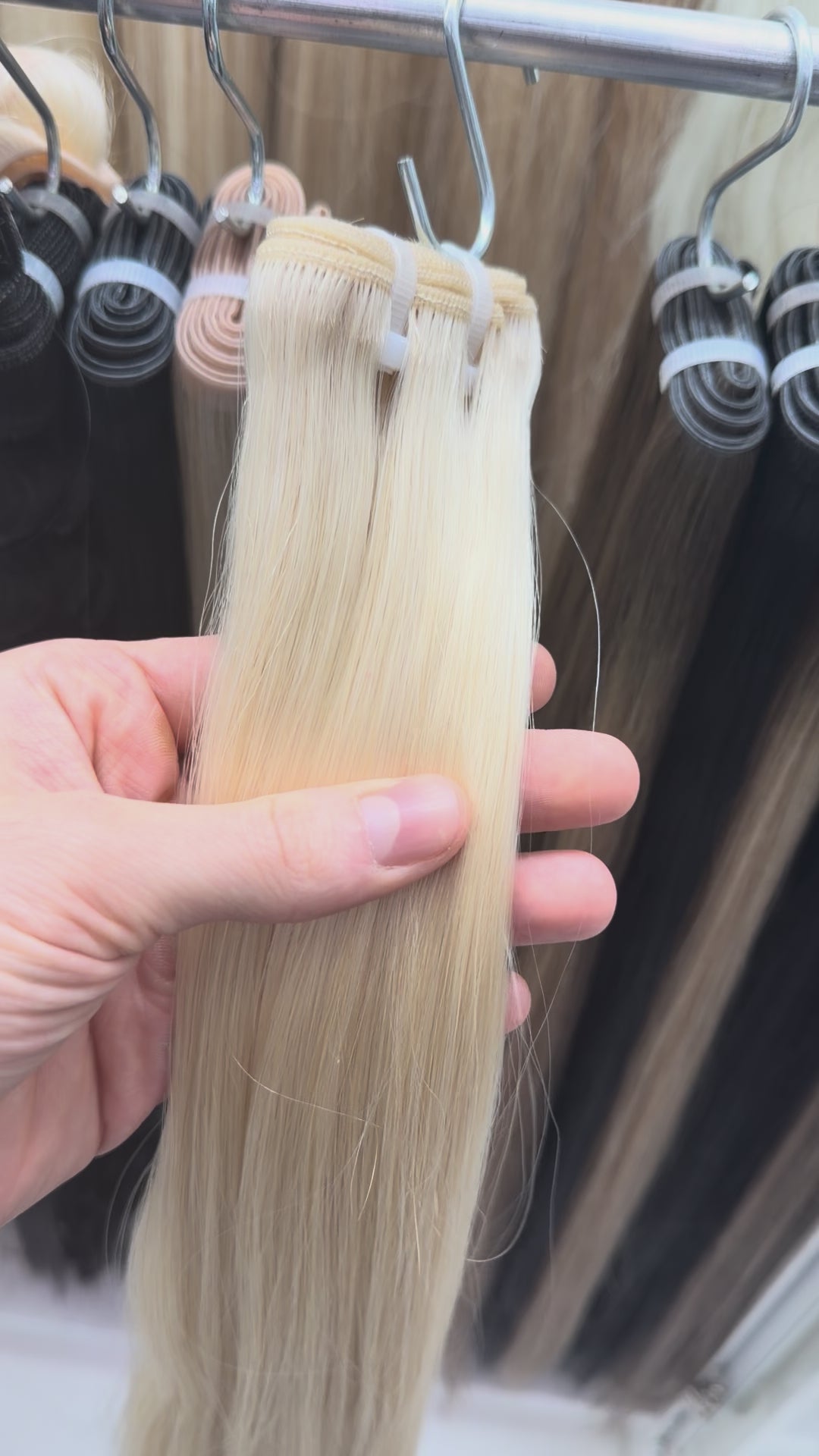 Platinum Blonde #60, Butterfly Weft Straight Hair 🔹