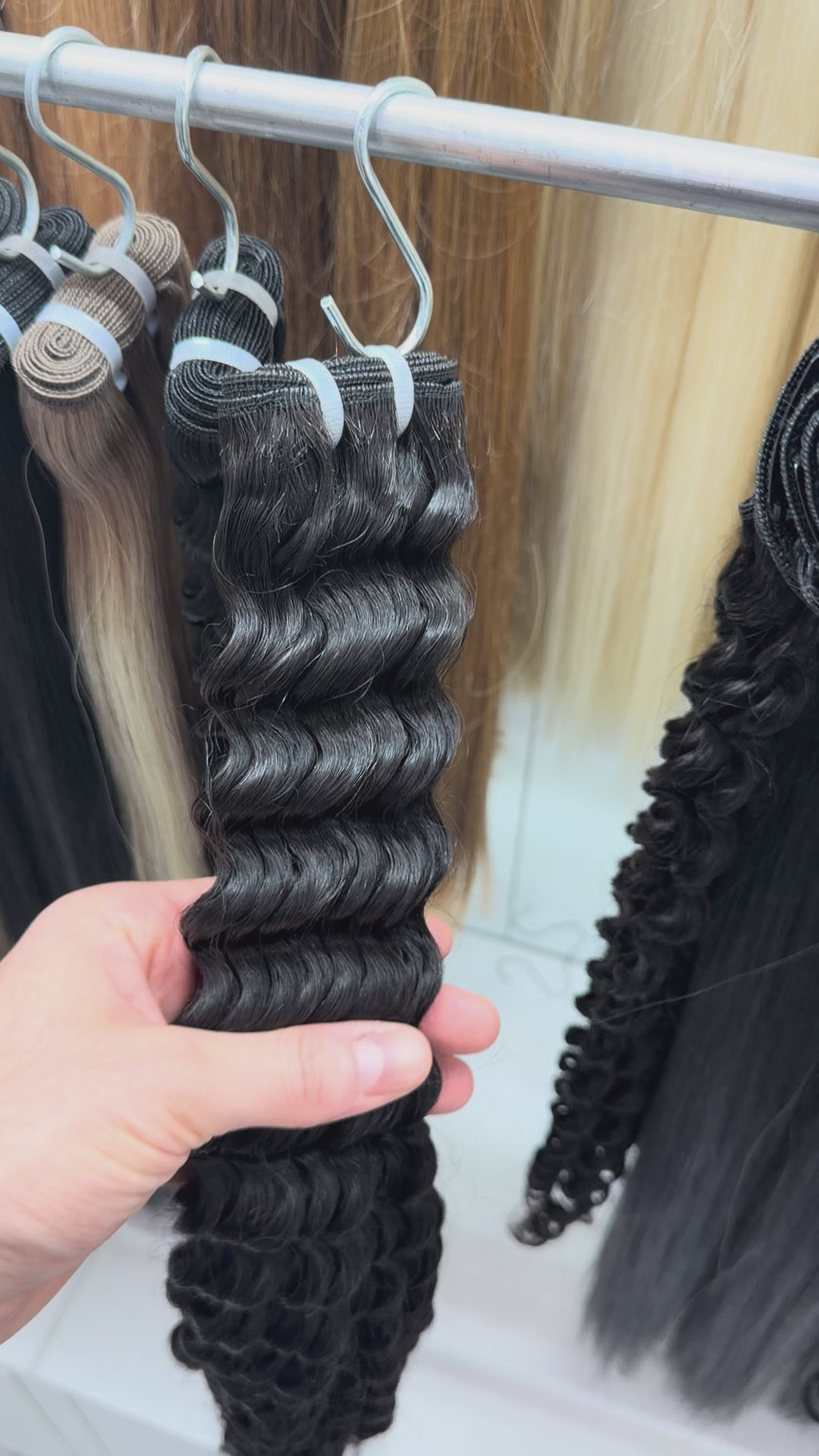 Natural Black #1B, Genius Weft Curly Hair 🔹